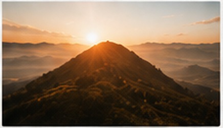 Mountain landscape at sunrise