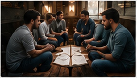 Men gathered for Bible study